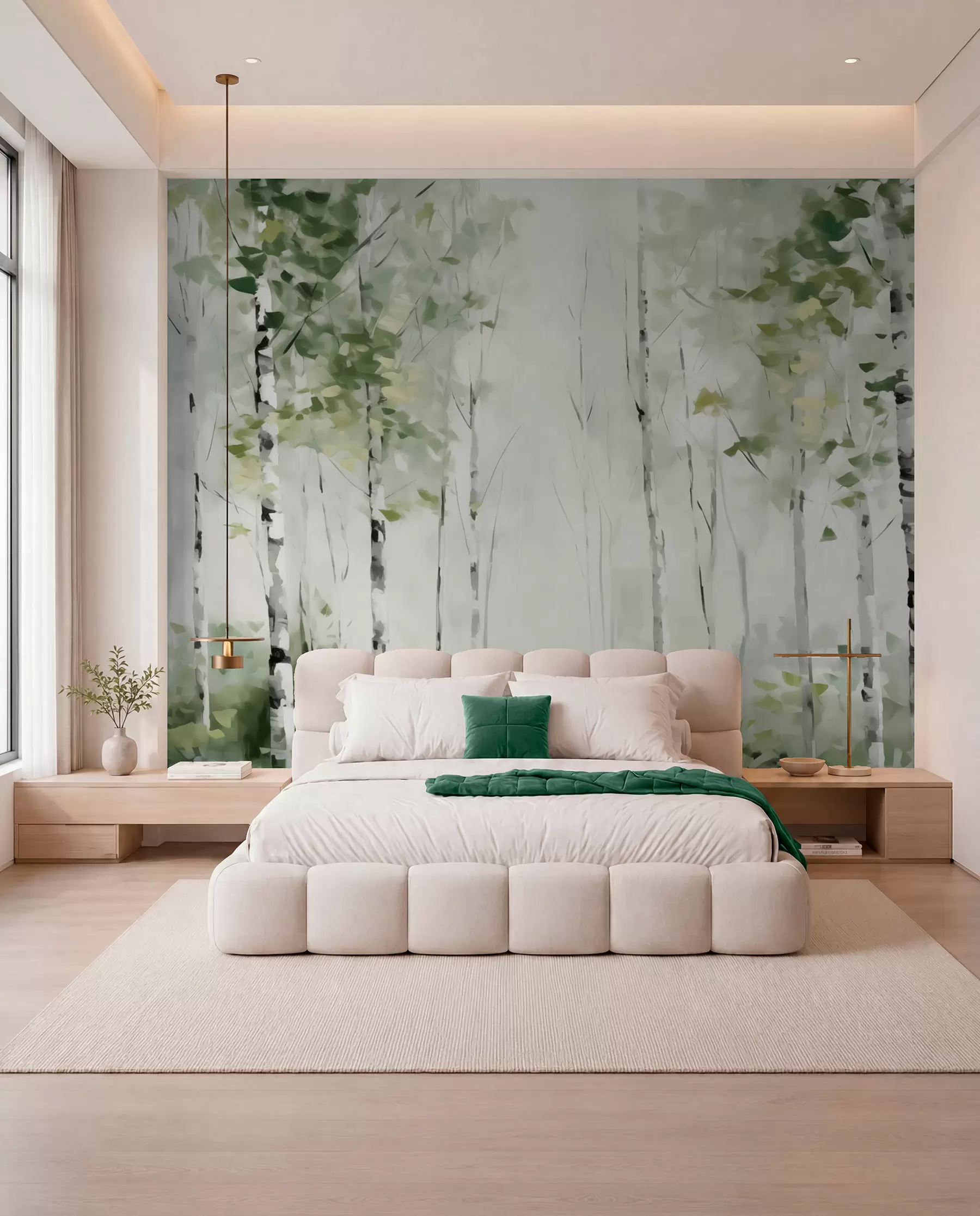 wall murals Deciduous forest imitation painting w04234