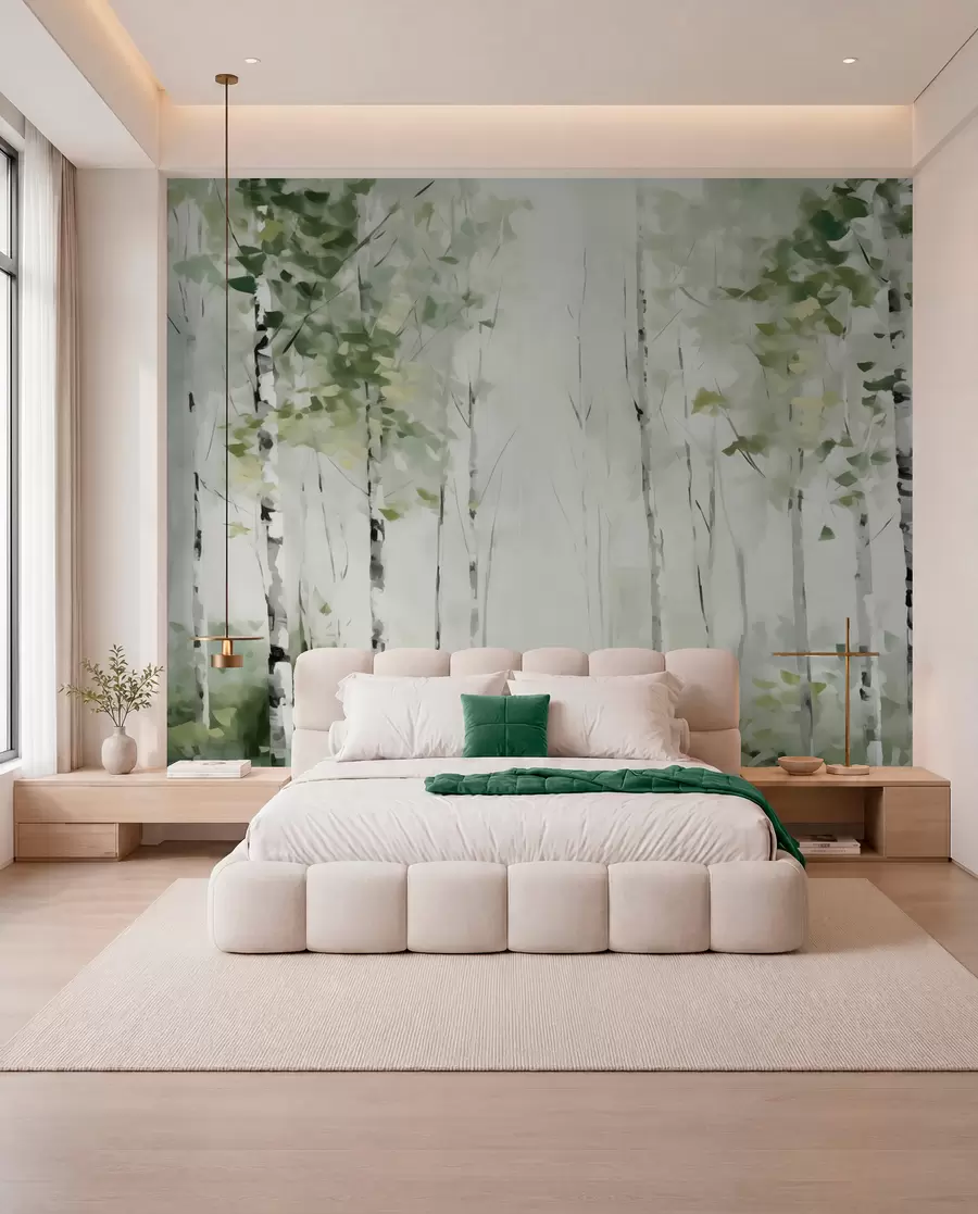 wall murals Deciduous forest imitation painting w04234