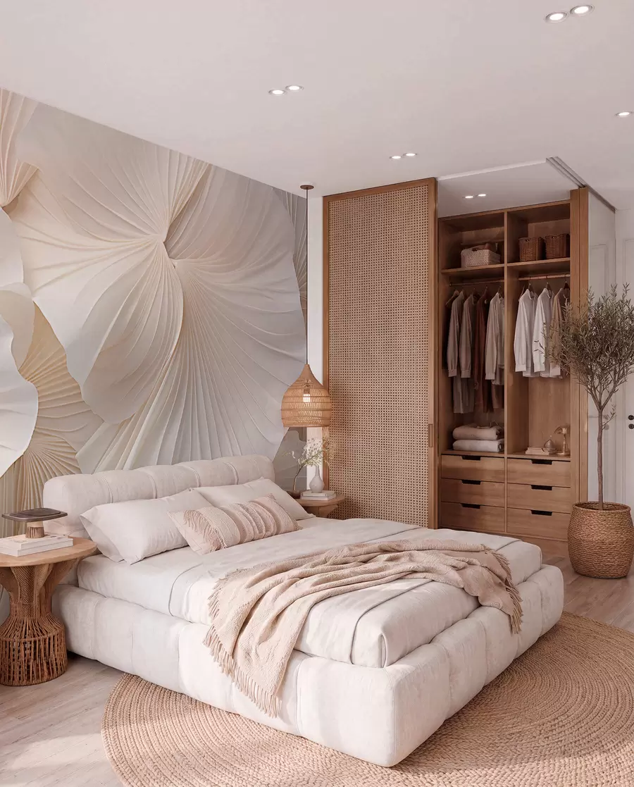 wall murals petals, flowers, white, cream, texture, tenderness, decorative w04216