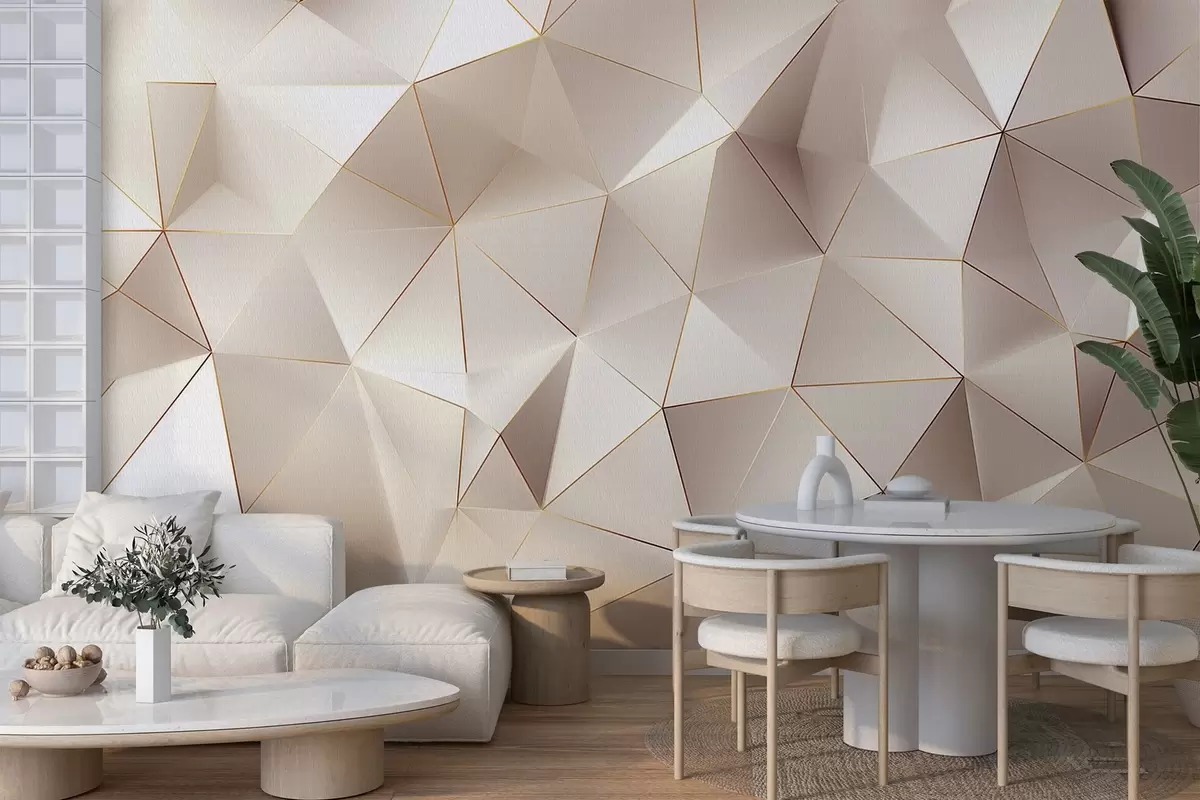 wall murals geometry, abstraction, light, facets, pattern, structure w04236v1