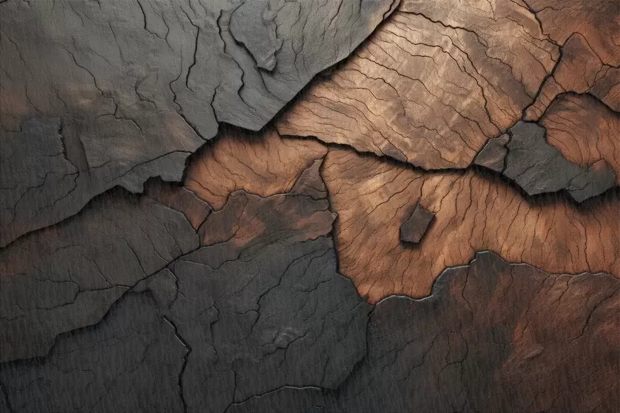 wall murals wood, texture, cracks, dark, bark, surface w04237