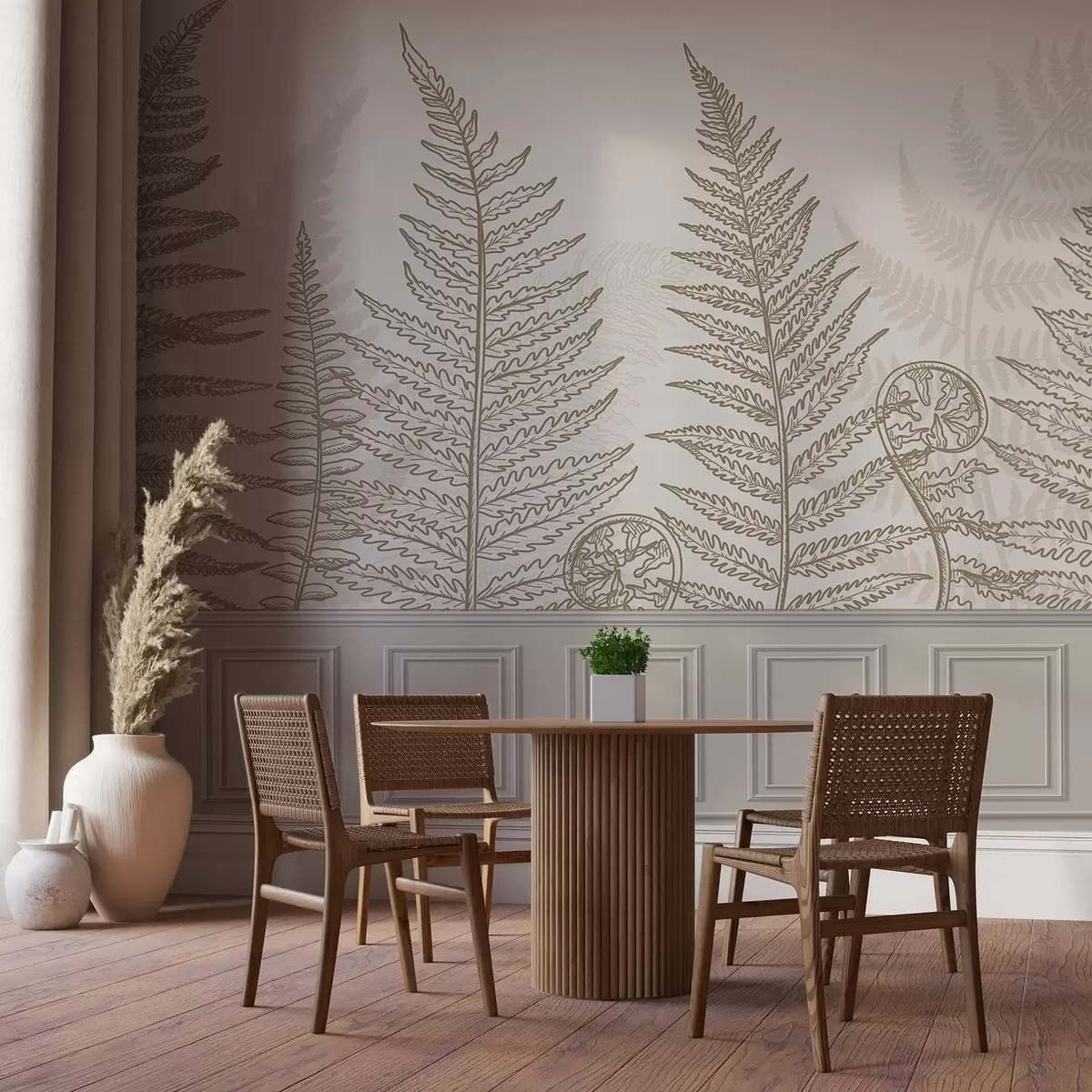 wall murals leaves, plants, fern, light, botanical, graphic w04239v2
