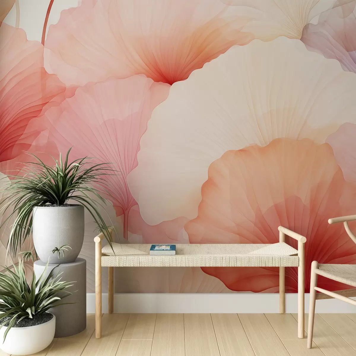 wall murals flowers, petals, pink, pastel, tenderness, lightness w04256