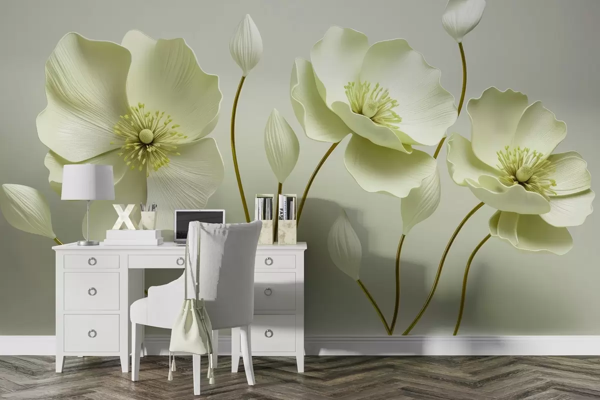 wall murals Graceful flowers w04248v2