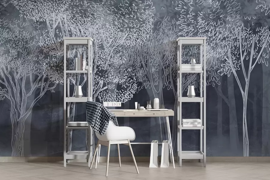 wall murals Lush leafy trees w04251v2