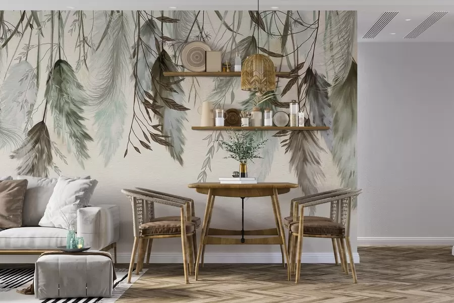 wall murals Dried flower blossoms w04253v2