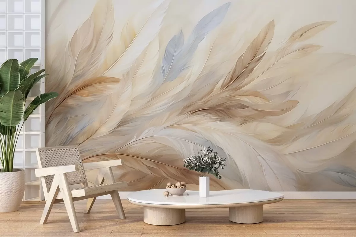 wall murals Delicate feathers w04279