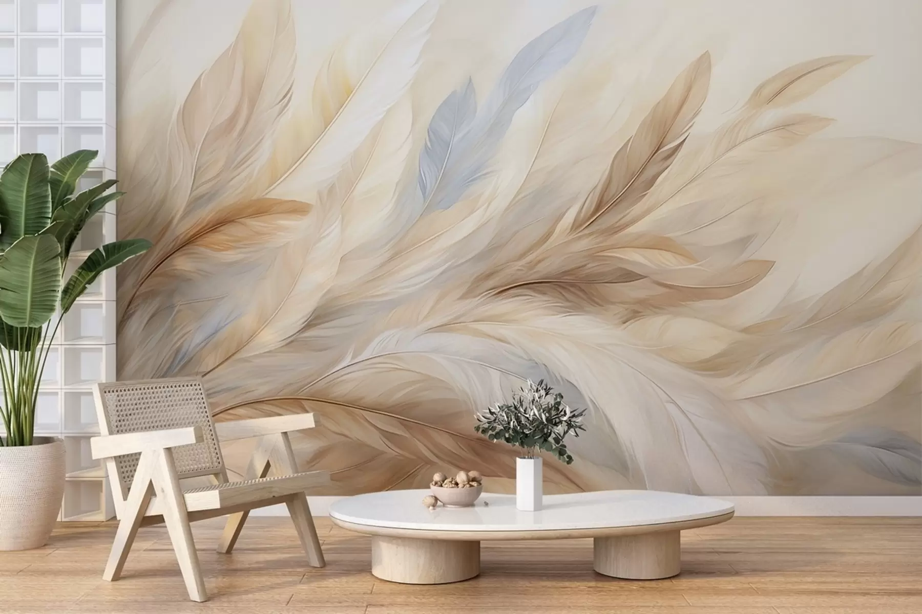 wall murals Delicate feathers w04279
