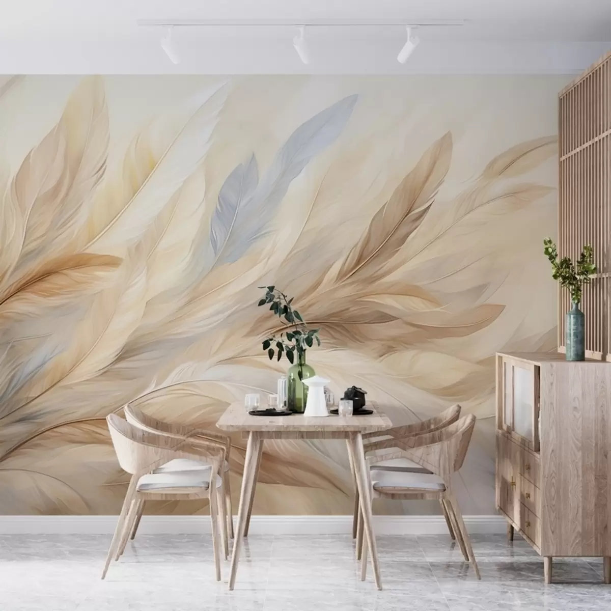 wall murals Delicate feathers w04279