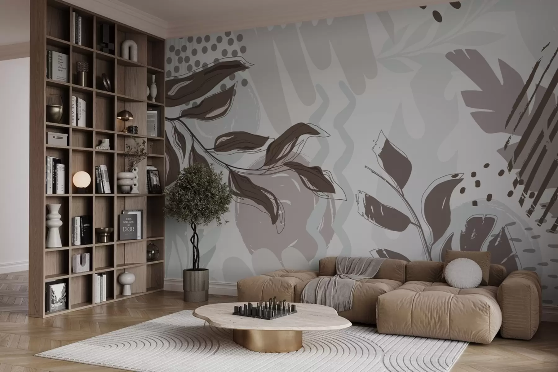 wall murals Abstract leaves w04281