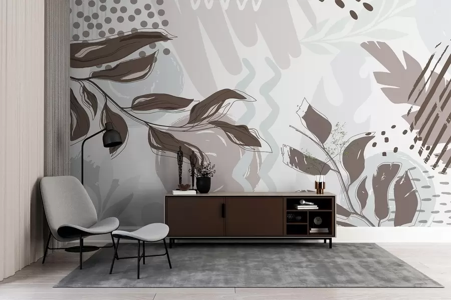 wall murals Abstract leaves w04281