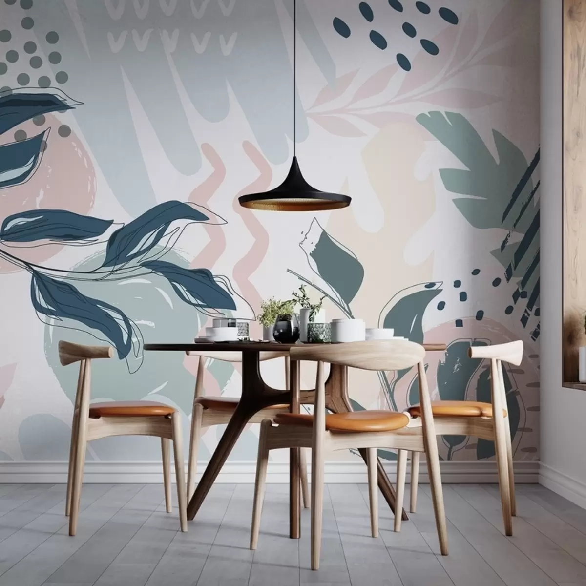 wall murals Abstract leaves w04281v1