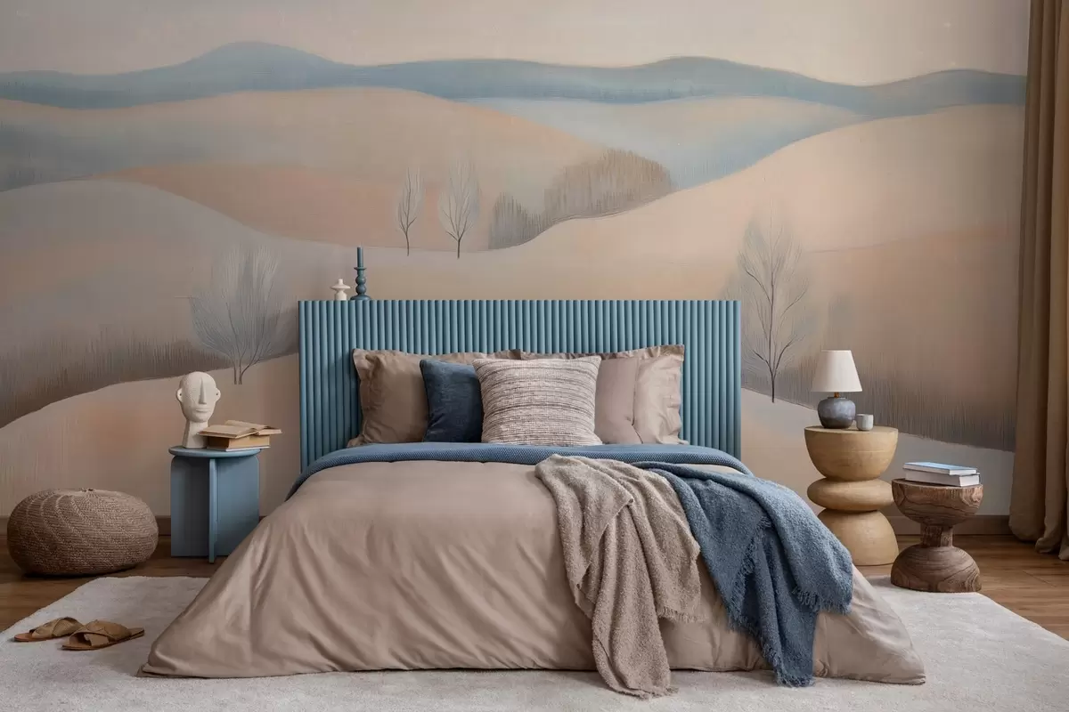 wall murals landscape in the style of a pastel drawing w04077