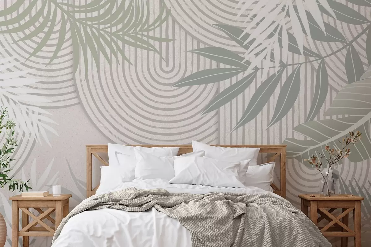 wall murals Abstraction with plant branches w04295v1