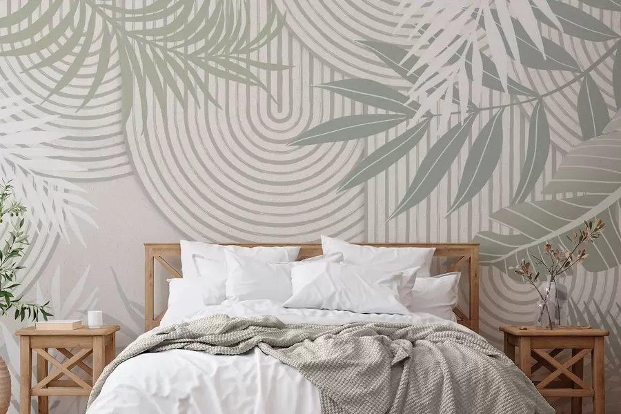 wall murals Abstraction with plant branches w04295v1