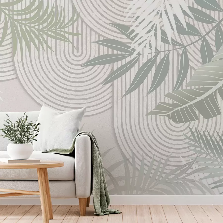 wall murals Abstraction with plant branches w04295v1