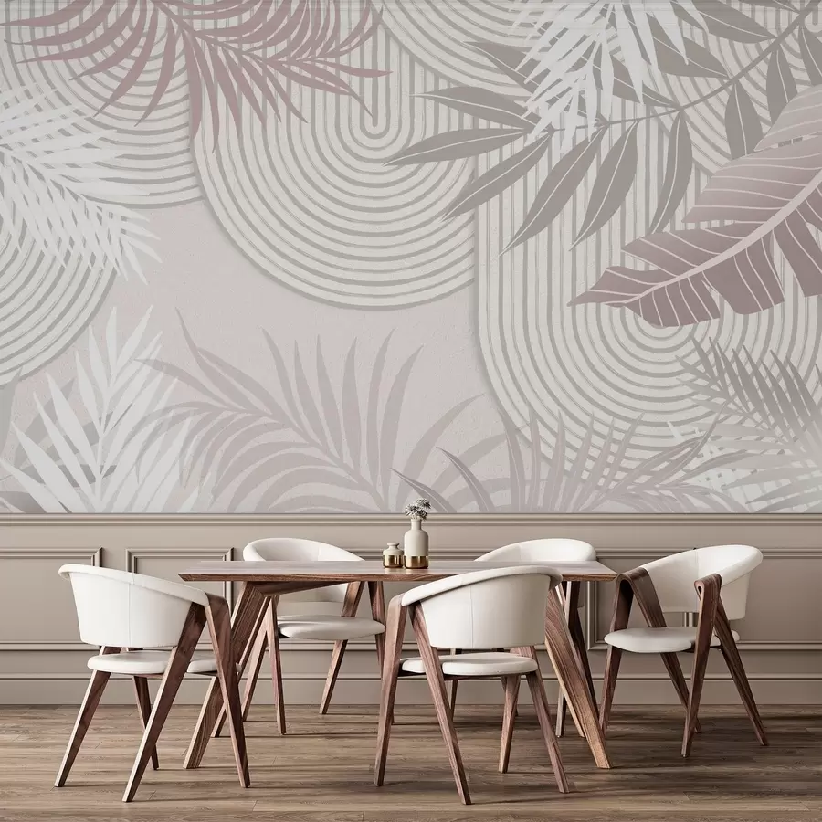wall murals Abstraction with plant branches w04295v2