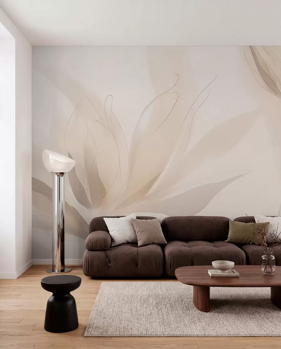 wall murals Light abstract leaves w04243
