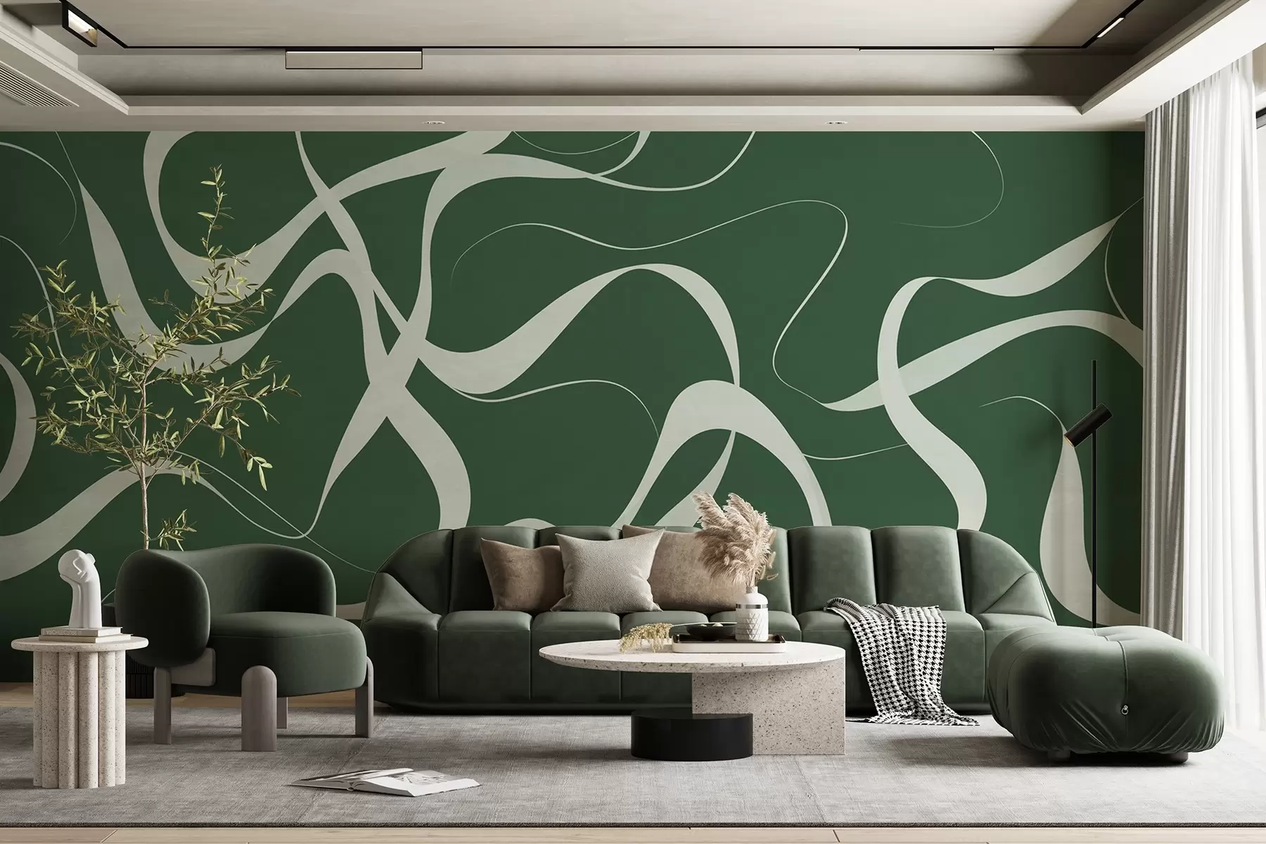 wall murals Wavy lines w04223v2