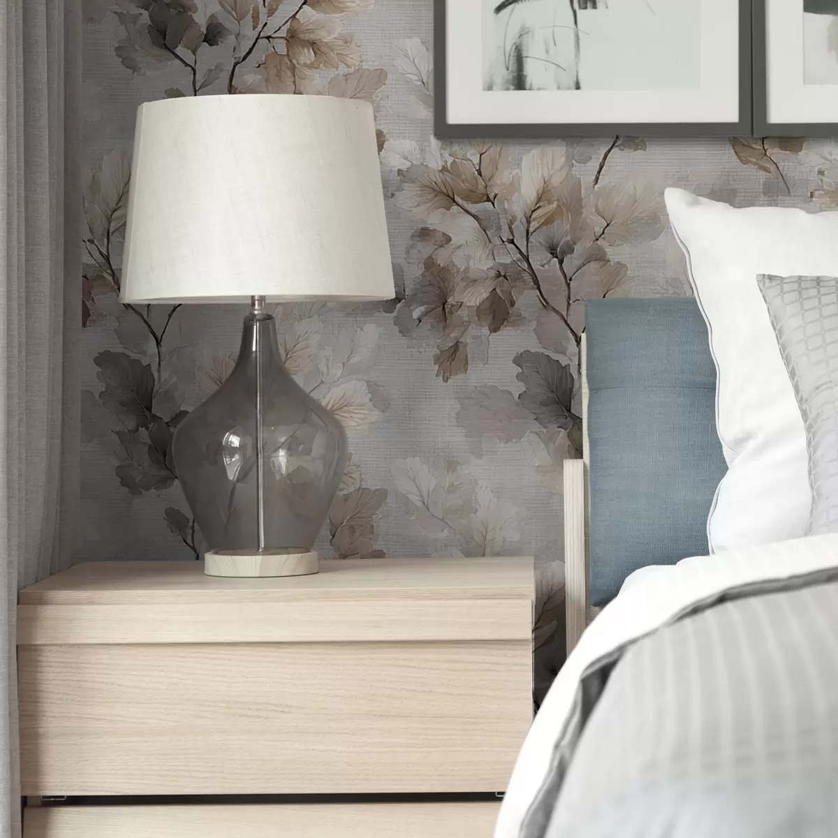 Wallpaper Neutral Watercolor Branches Pattern a00422