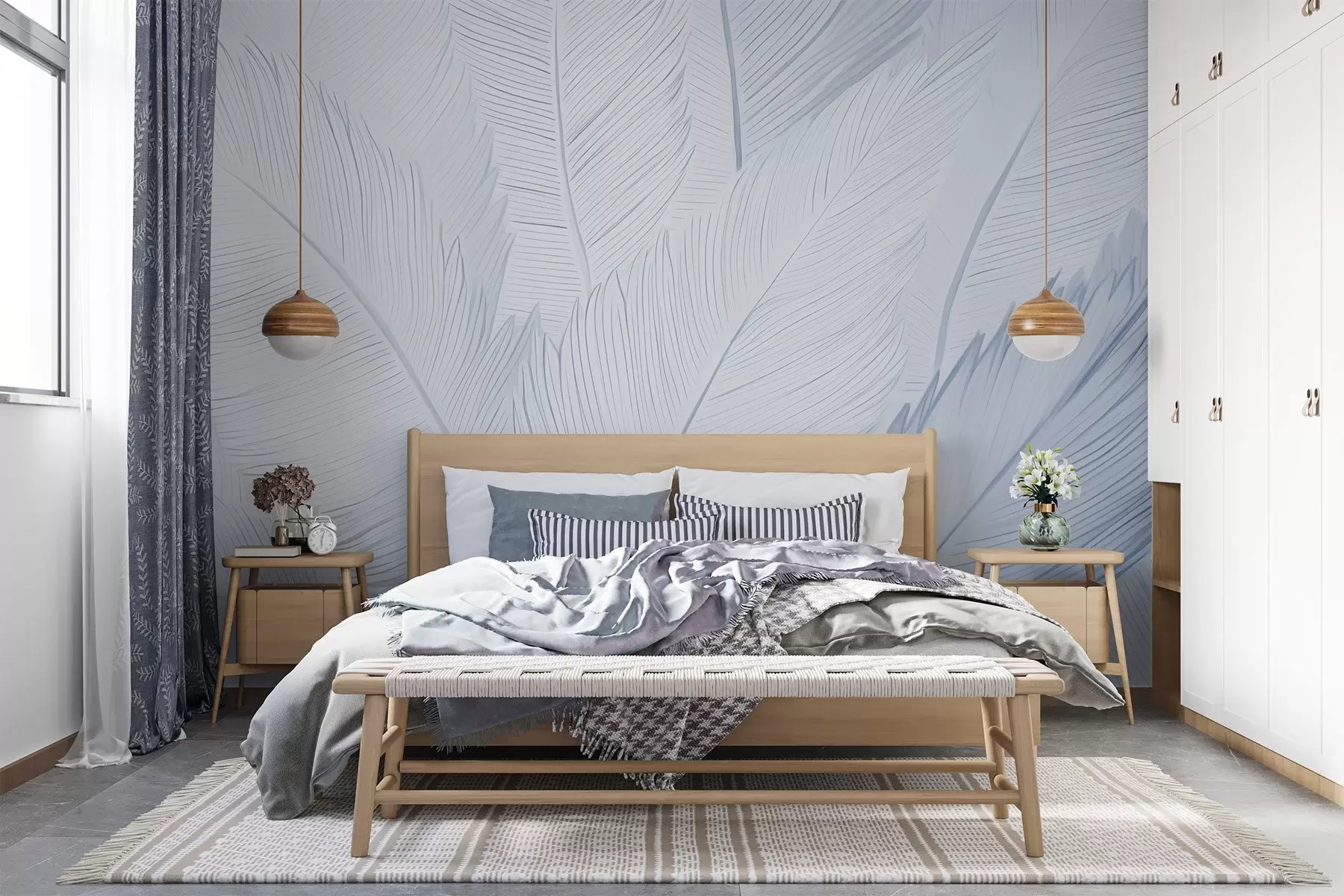 wall murals Fluffy feathers w04289v2