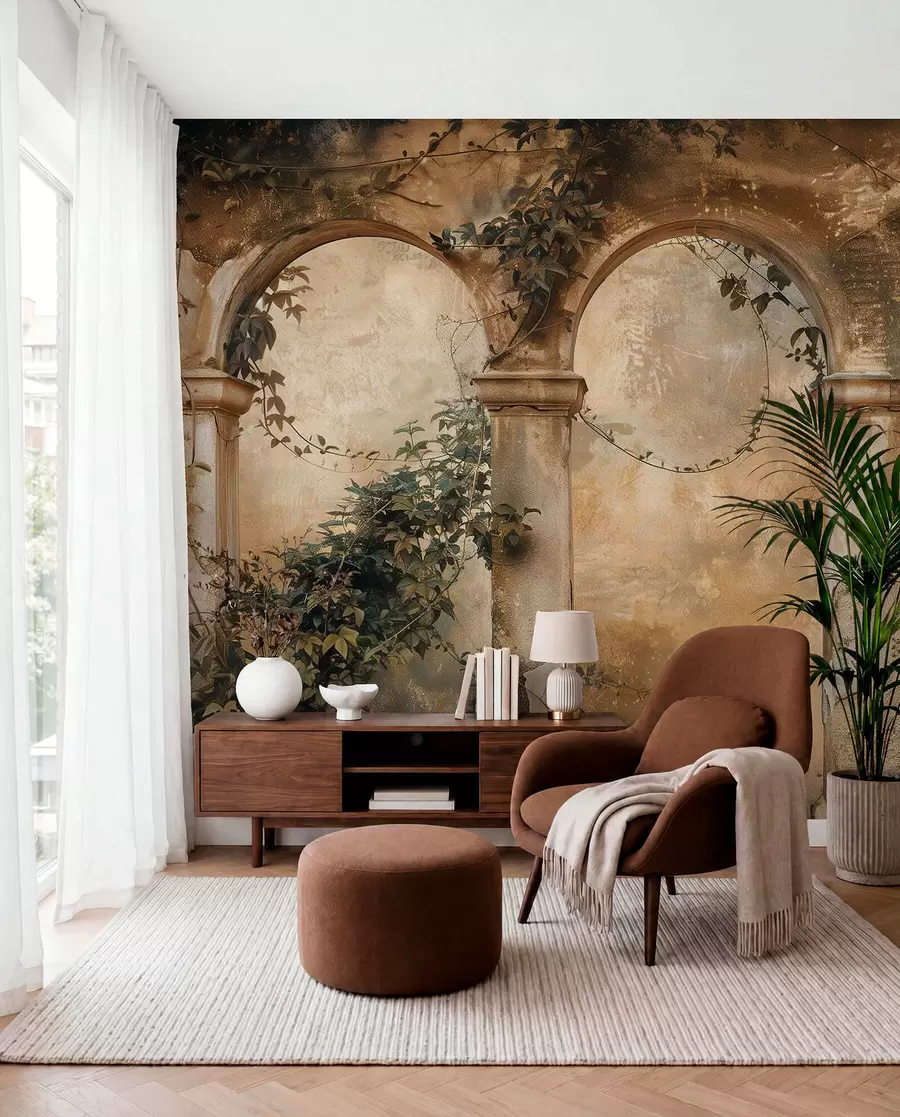 wall murals Ivy over Weathered Arches w04304