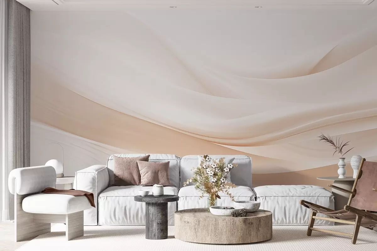 wall murals Gentle airy waves in pastel shades w09279