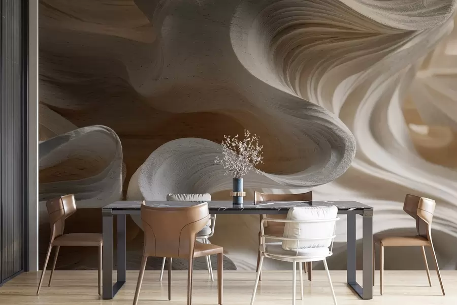 wall murals Imitation of wooden waves w04316