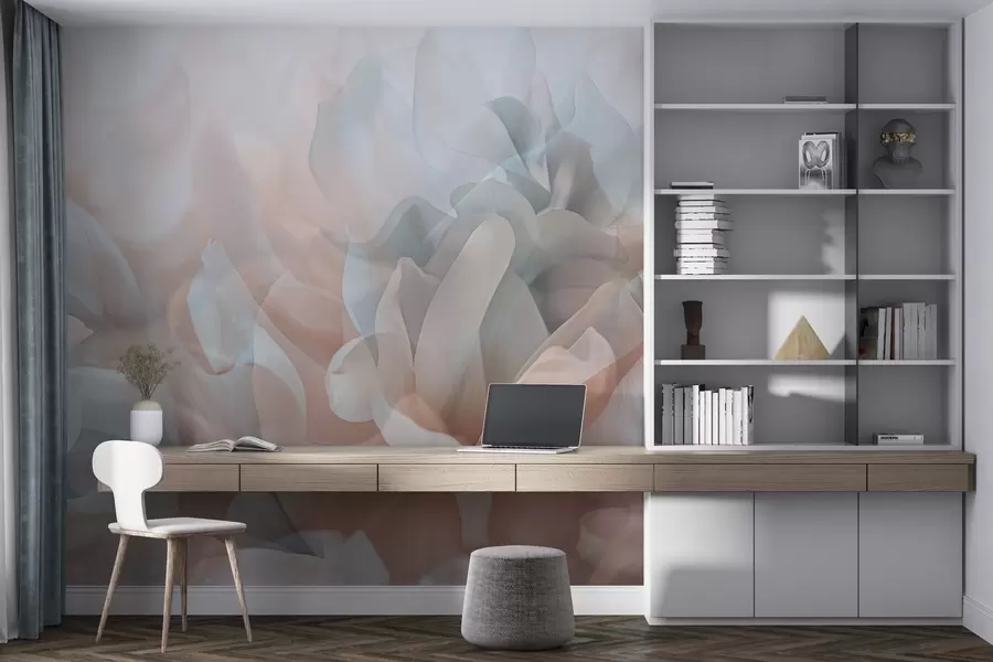 wall murals Semi-transparent flowers w04320v1