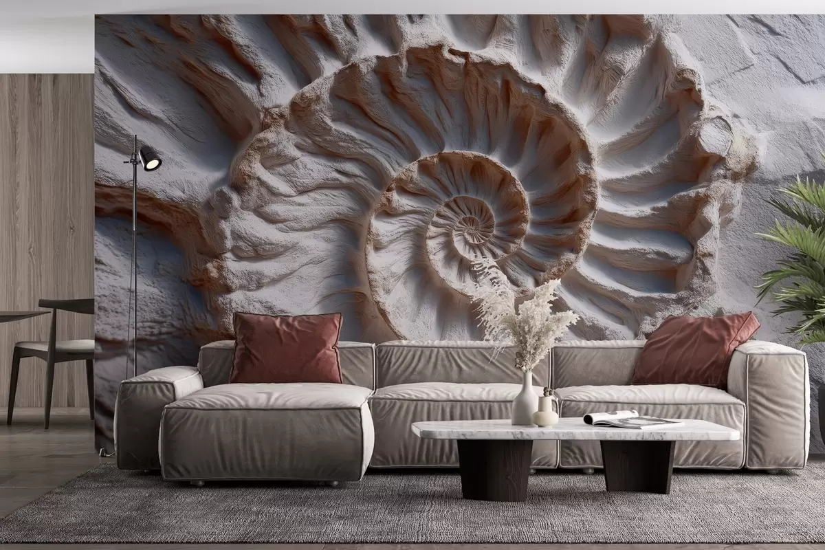 wall murals Ammonite print w04323