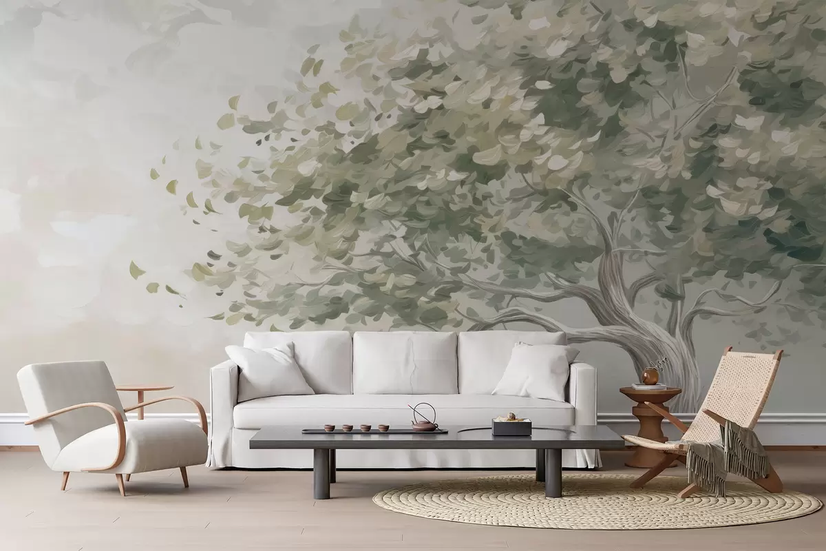 wall murals Tree imitation of painting w04356