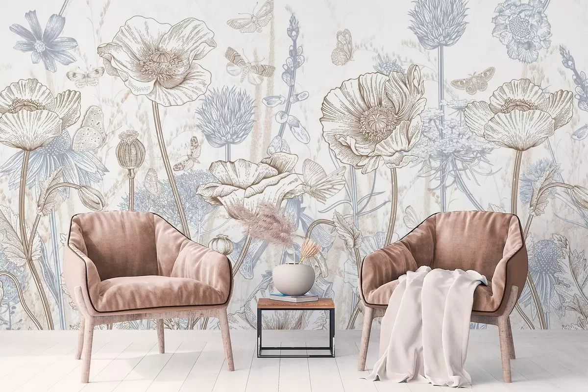 wall murals Wild flowers w04360