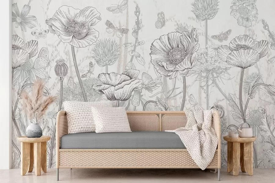 wall murals Wild flowers w04360v1