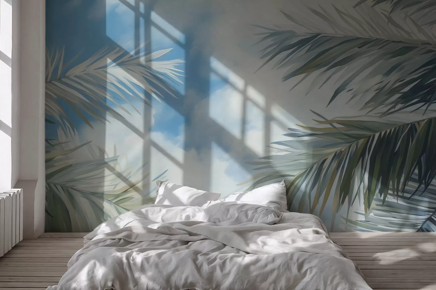 wall murals Palm leaves against the sky w04361