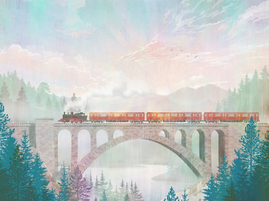 wall murals Train, art paint e paint u64350