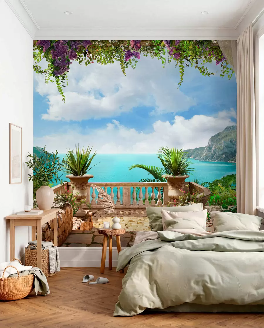 wall murals Veranda, overlooking the bay u68055