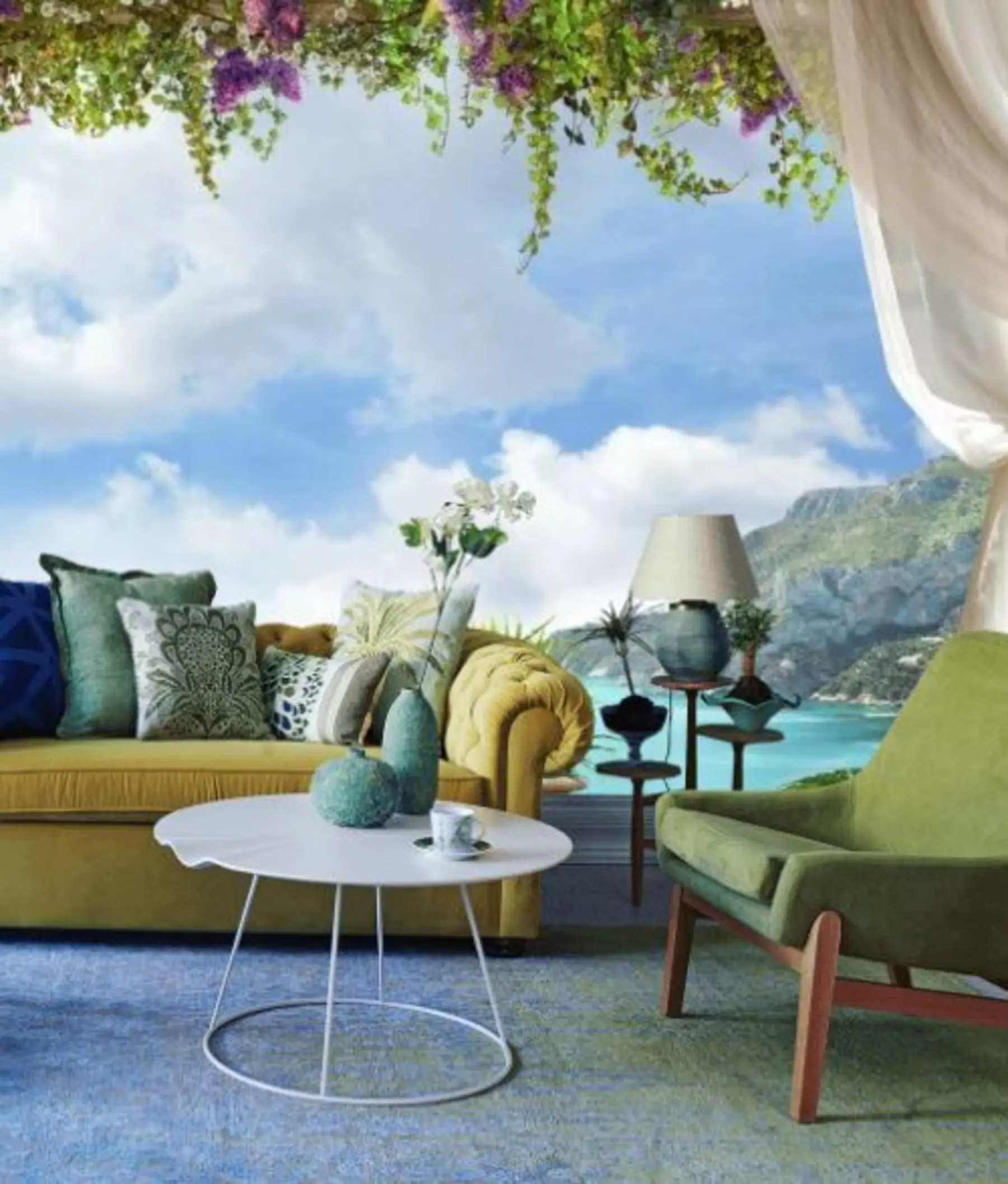 wall murals Veranda, overlooking the bay u68055