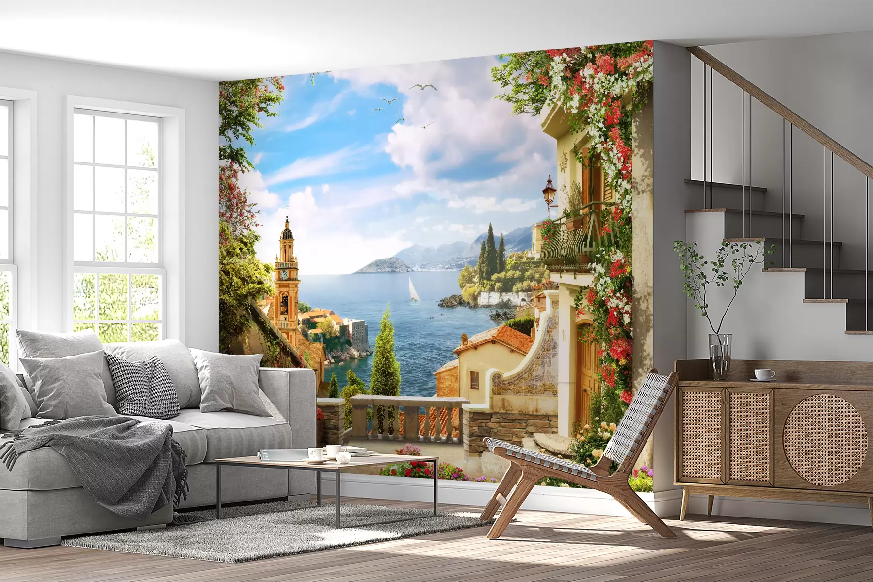 wall murals Water, plant e cloud u68056