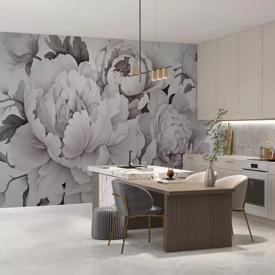 wall murals Delicate peonies w04365v2