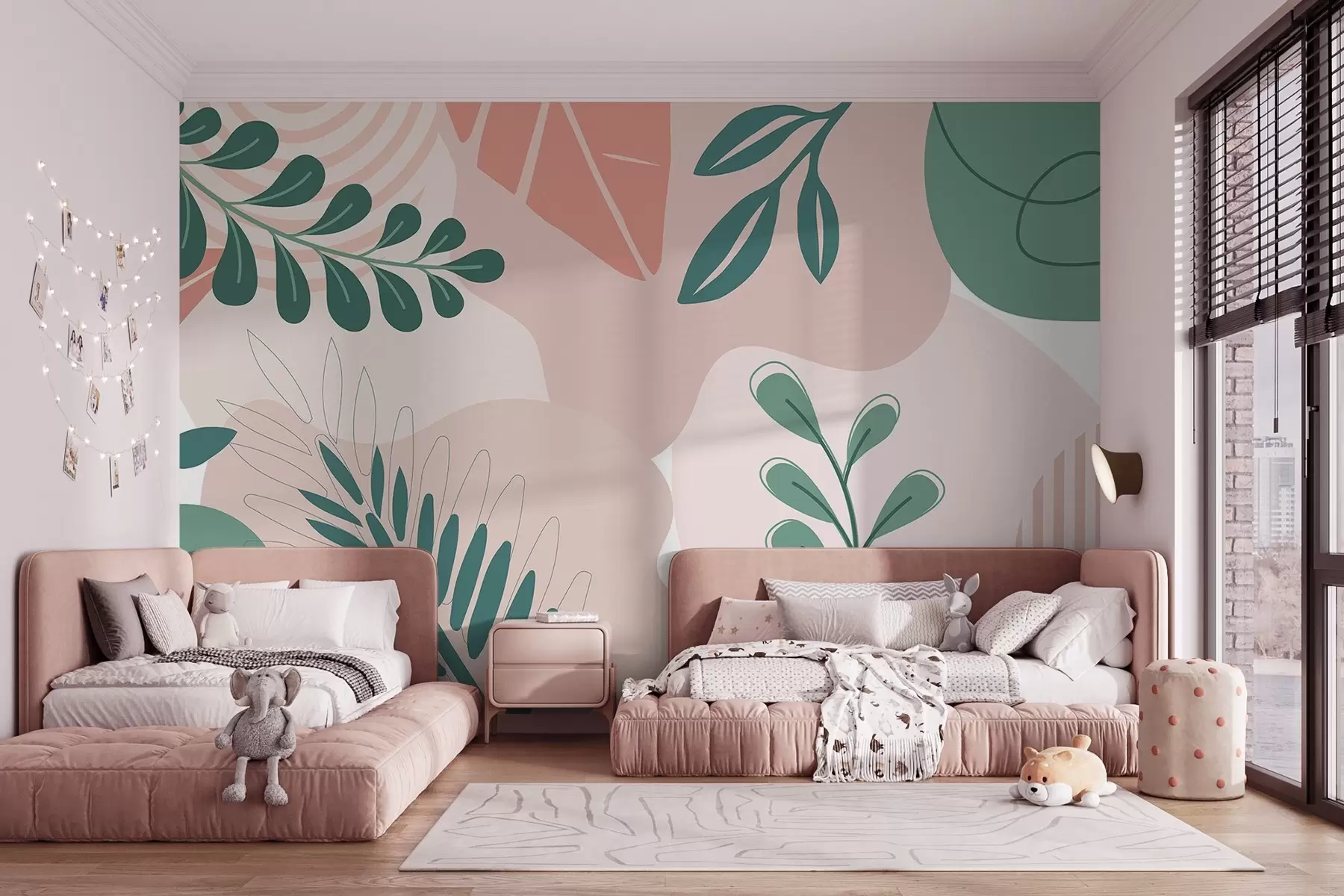 wall murals Abstraction, leaves w04366
