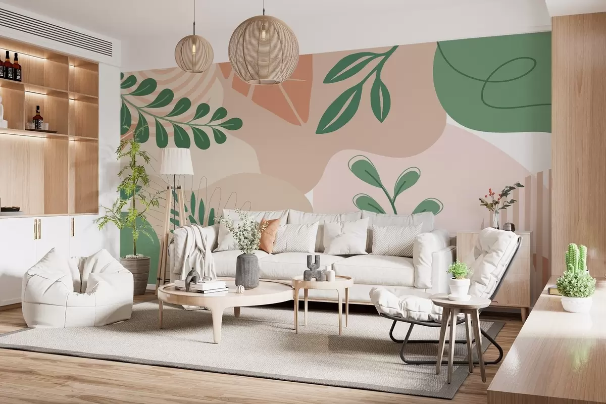 wall murals Abstraction, leaves w04366v1