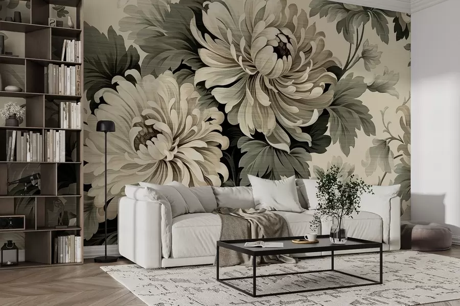 wall murals Blooming chrysanthemum w04367