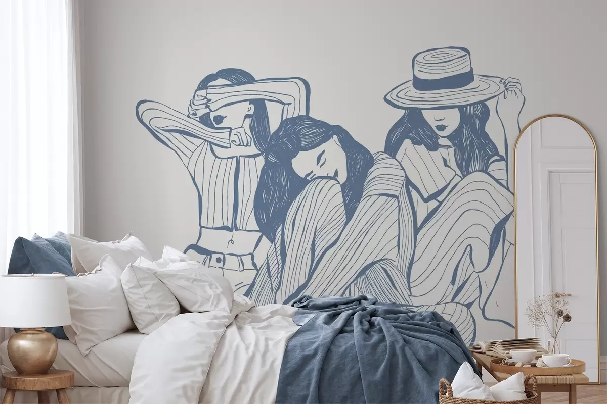 wall murals Girls shades of blue w04384v1