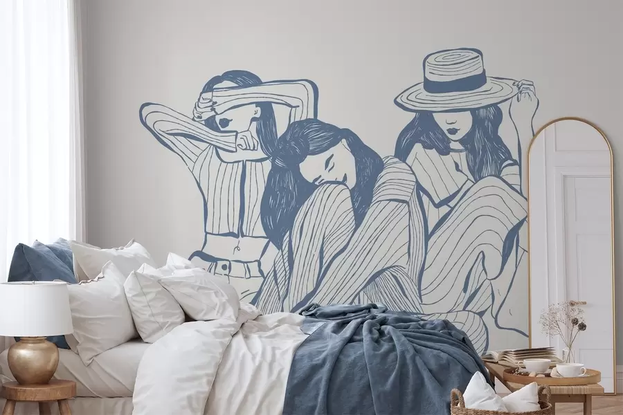 wall murals Girls shades of blue w04384v1