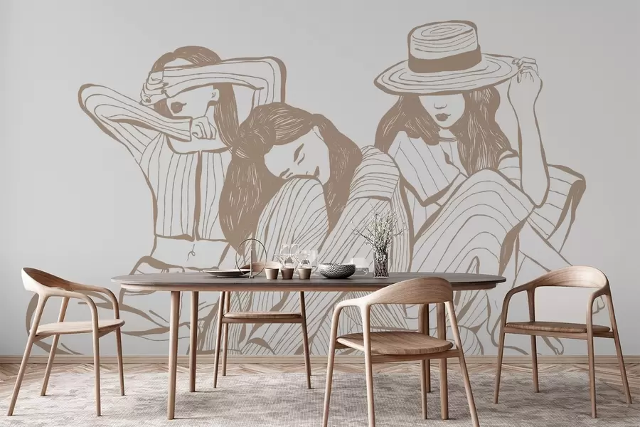 wall murals Girls shades of beige w04384v2