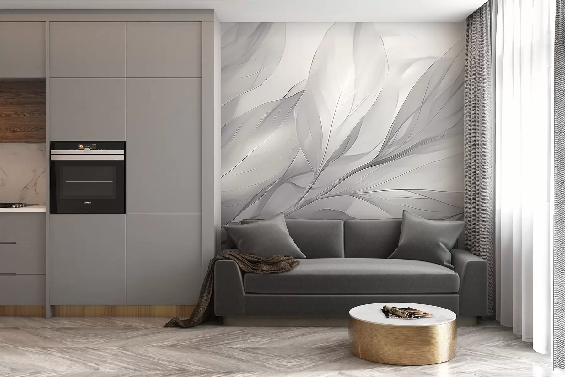 wall murals Transparent leaves w04376