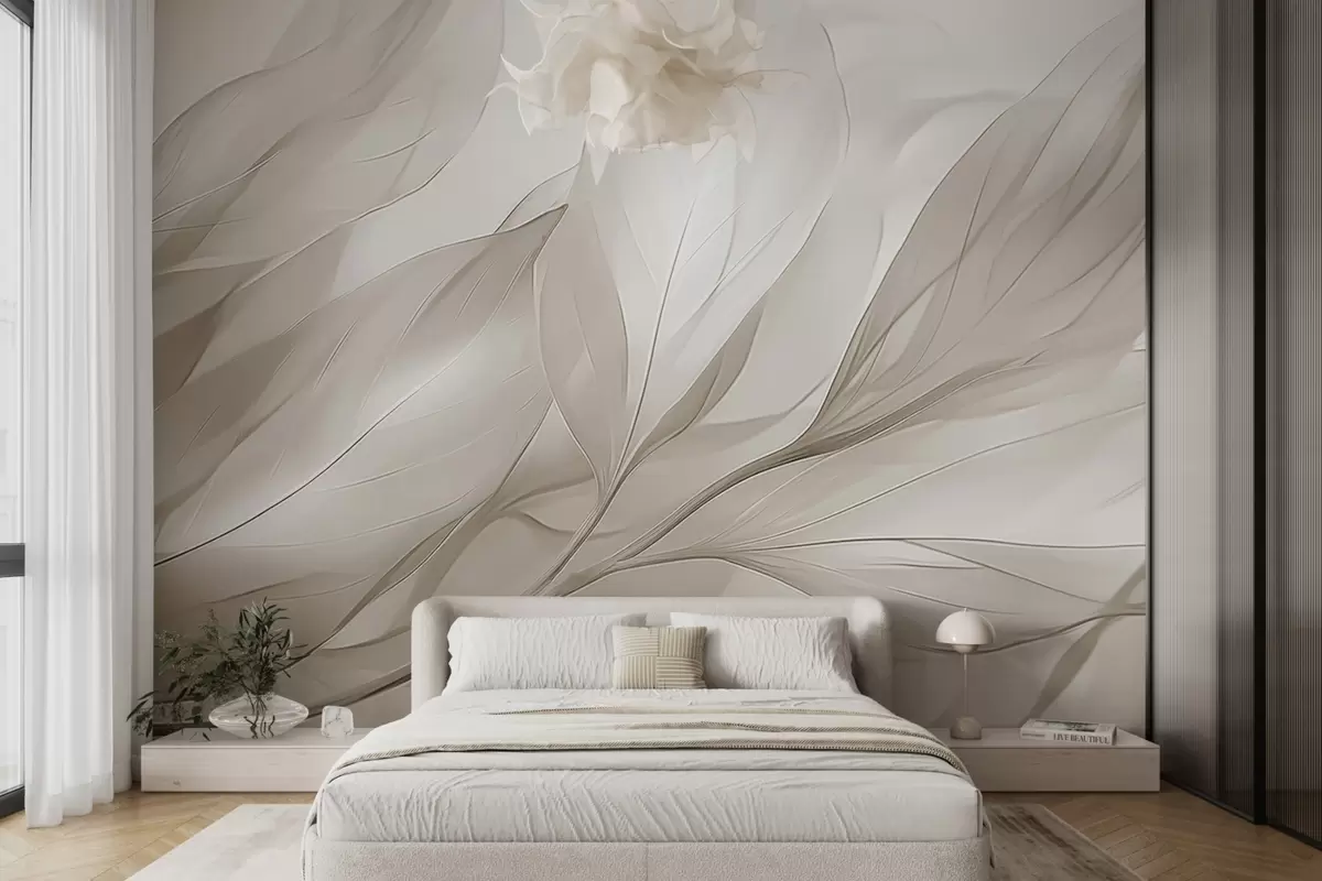 wall murals Transparent leaves w04376v2