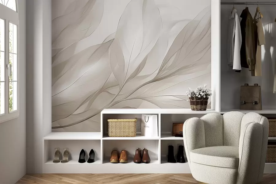 wall murals Transparent leaves w04376v2