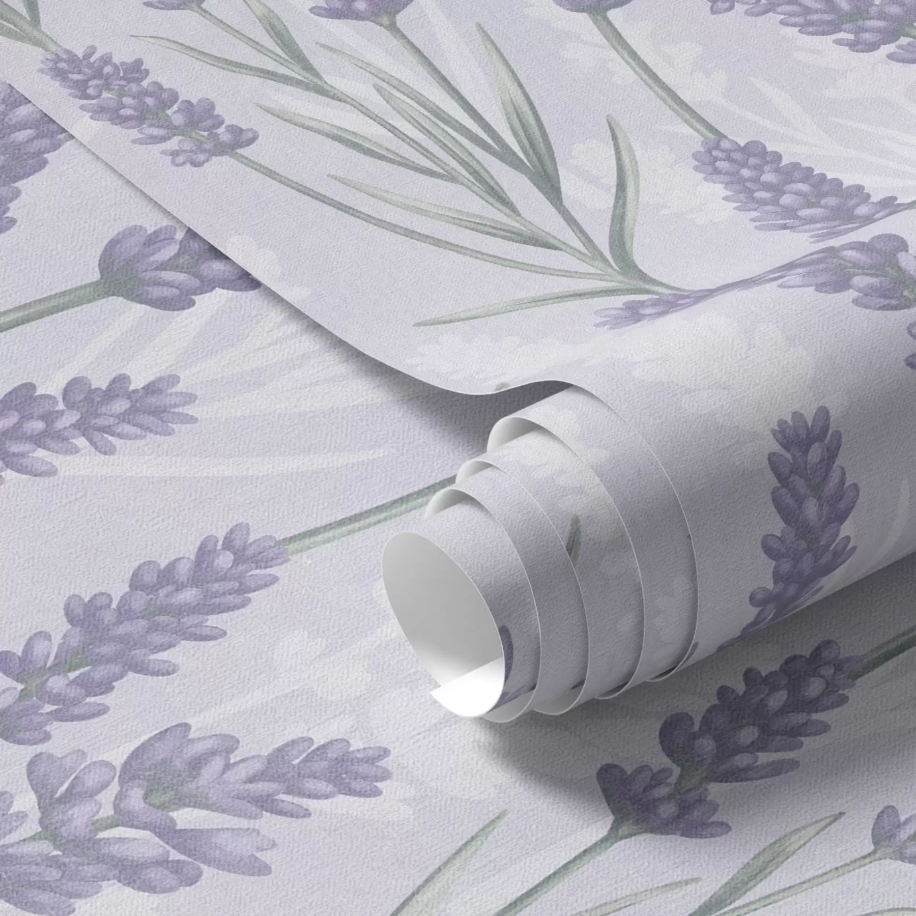 wall murals Lavender sprigs in a pale purple watercolor palette a00447
