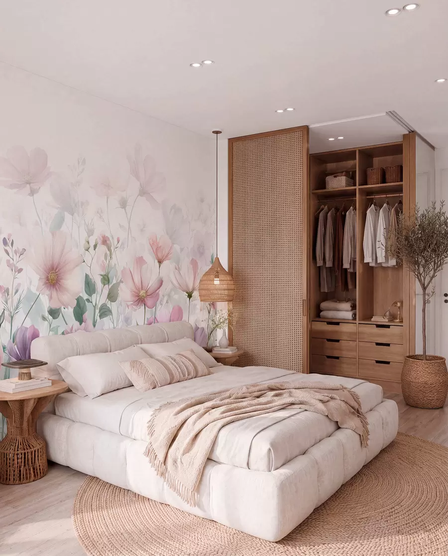 wall murals delicate wildflowers w04171